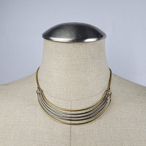 Vintage Multi Tone Layered Collar Necklace